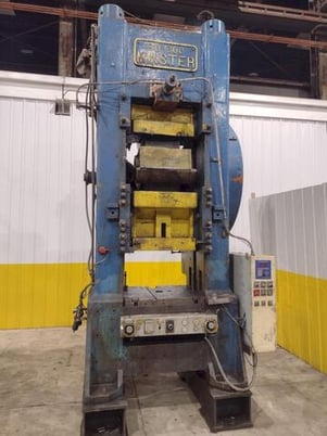 600 Ton, Minster #90-600, knuckle joint press, 4" stroke, 32" x32" bed, 21.5" x32" ram, air clutch - Image 5