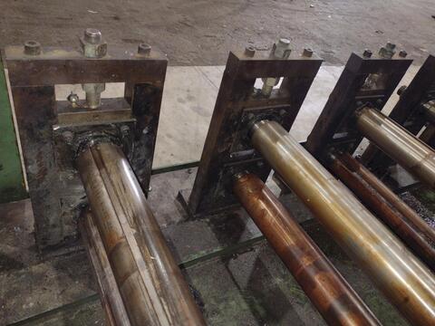 24 Stand, Clinton, rollformer, 3" arbor, 46" roll space, 14" horizontal centers, 5.5"-7" vertical adj., 39" - Image 3