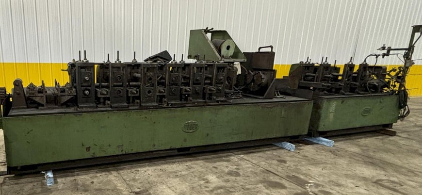 9 Stand, Yoder #M2, rollformer / tube mill, 2" arbor diameter, 13" roll space, 4"-7" vertical adj. - Image 1