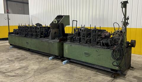 9 Stand, Yoder #M2, rollformer / tube mill, 2" arbor diameter, 13" roll space, 4"-7" vertical adj. - Image 2