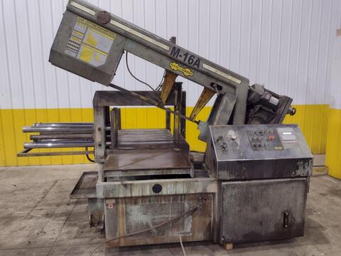 16" x 16" Hyd-Mech #M-16A, automatic horizontal band saw, 18' 6" x 1.25" x .042" blade, 75-400 SFPM - Image 1