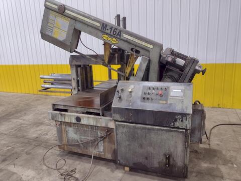 16" x 16" Hyd-Mech #M-16A, automatic horizontal band saw, 18' 6" x 1.25" x .042" blade, 75-400 SFPM - Image 9