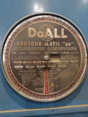 60" Doall #60-3, deep throat vertical contour bandsaw, 273" blade length, hydraulic blade tension Control - Image 9