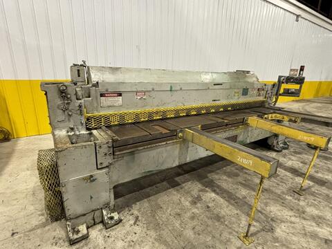 1/4" x 10' Wysong #1025, mechanical power squaring shear, 16 holddowns, 55 SPM, 36" front operated power back - Image 4