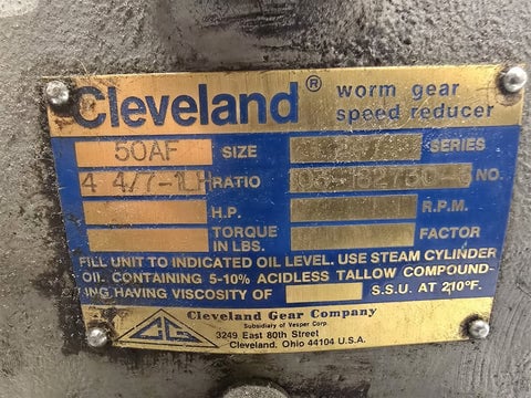 Cleveland #50AF, gear reducer, fan cooled, 4 4.00/7:1 ratio - Image 3