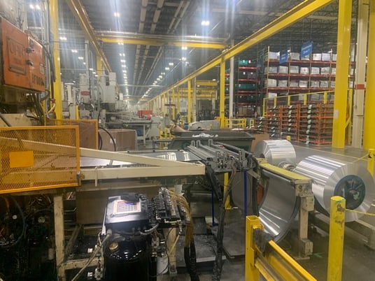 60 Ton, Burr Oak #FP2B-42, 1998 fin press line, 1.5" stroke, 12" Shut Height, 42' x 34" bed area, 133-350 - Image 2
