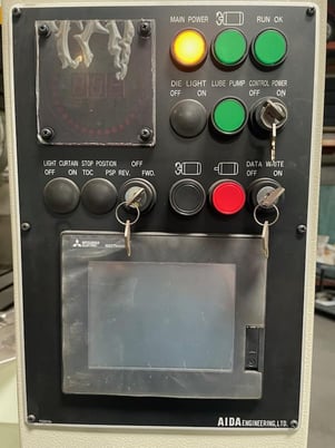 330 Ton, Aida #NS2-3000, Straight Side Press, 11.8" stroke, 15-35 SPM, 25.6" die height max, 5.12" adj - Image 8