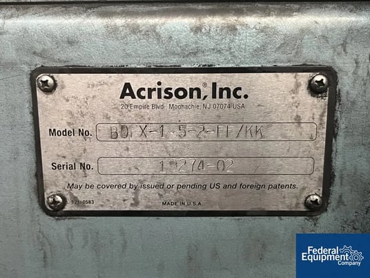 Acrison #BDFX-1.5-2-FF/KK, Gravametric Feeder, Stainless Steel, - Image 2