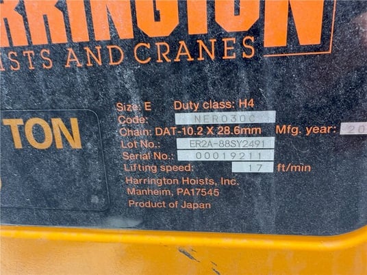 3 Ton, Top Running Bridge Crane, Freestanding, Motorized, 38' Runway, 20' width Bridge, 20' High, 20' Lift - Image 2