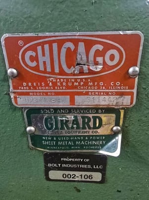 14 gauge x 4' Chicago Dries & Krump #BPO-414-6, Box Pan Brake - Image 6