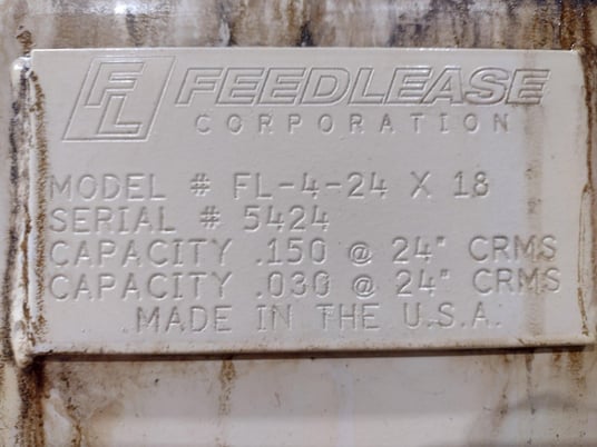 4000 lb. Feed-Lease #FL-4-24X18, Coil Feed Line, 24" x 60" diameter Coil, 0.03"-0.15" thick capacity - Image 3