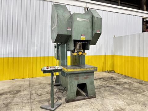 120 Ton, Rousselle #G1-120, OBI Stamping Press, 3" Stroke, 4" Adjustment, 18" Shut H, 45 SPM, 13" x 18.5" - Image 8