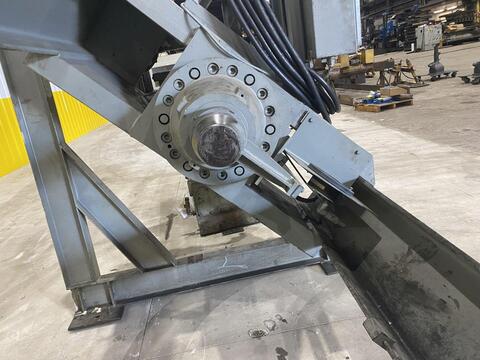 150 Ton, Dake, Horizontal Inclined Hydraulic Wheel Press, 8" Ram diameter, 48" Between Posts, 14' L, 10 HP - Image 6