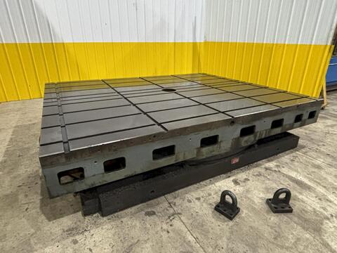 96" x 120" Giddings & Lewis, T-Slot Powered Air Lift Rotary Table, (8) T-Slots, 24" Height - Image 6