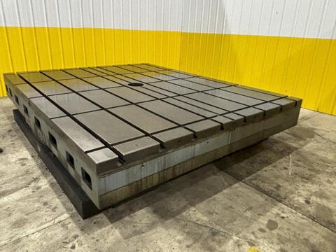 96" x 120" Giddings & Lewis, T-Slot Powered Air Lift Rotary Table, (8) T-Slots, 24" Height - Image 10