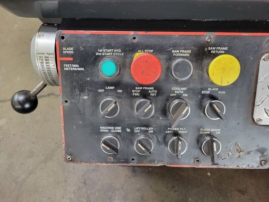 20" x 18" Marvel #81-11, vertical tilt frame saws, 10 HP, 1.25" x 169" blade, 60-400 FPM, 2003 - Image 4