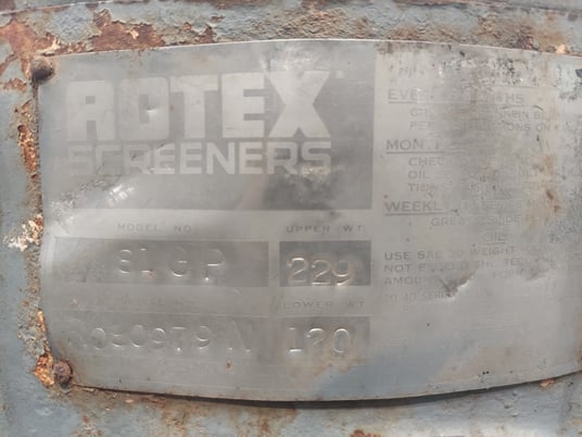 Rotex #81GP, screener parts, gearbox, serial #R080979N - Image 7