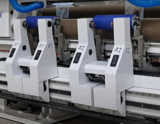 SRC Systems #2010CW, independent arm slitter rewinder, 72"-120" wide, Omron PLC, 2300 FPM, new - Image 6