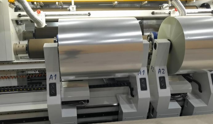 SRC Systems #2010CW, independent arm slitter rewinder, 72"-120" wide, Omron PLC, 2300 FPM, new - Image 7