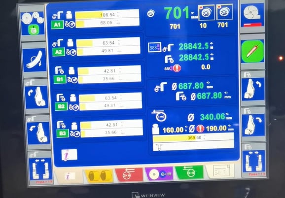 SRC Systems #2010CW, independent arm slitter rewinder, 72"-120" wide, Omron PLC, 2300 FPM, new - Image 9