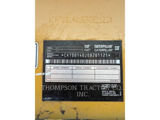 Caterpillar 140, Motor Grader, 976 hours, S/N: EB201121, 2024 - Image 5