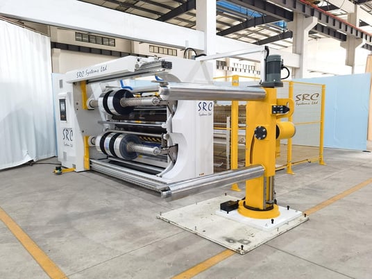 SRC Systems #810-LS, duplex slitter, 82" width, 32" rewind, dancer arm controlled tension at unwind - Image 2