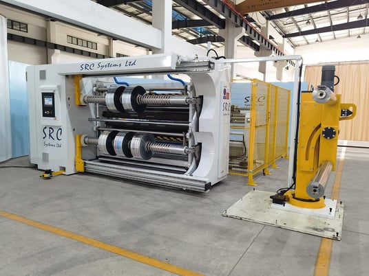 SRC Systems #810-LS, duplex slitter, 82" width, 32" rewind, dancer arm controlled tension at unwind - Image 6