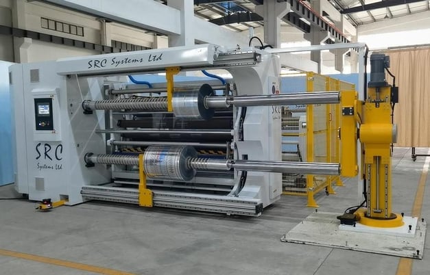 SRC Systems #810-LS, duplex slitter, 82" width, 32" rewind, dancer arm controlled tension at unwind - Image 8