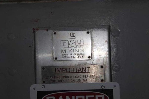 87 cu.ft. J.h. Day Mixing, double ribbon mixer, Stainless steel, 10 HP, center bottom discharge - Image 7