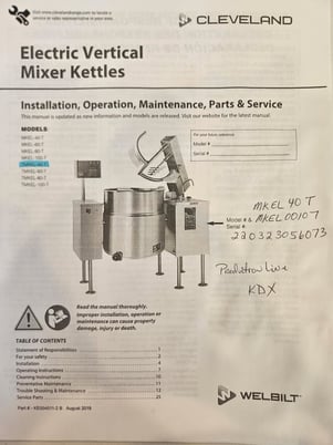 40 gallon Cleveland Range #MKEL-40-T, food kettle 208 V., 3ph - Image 6