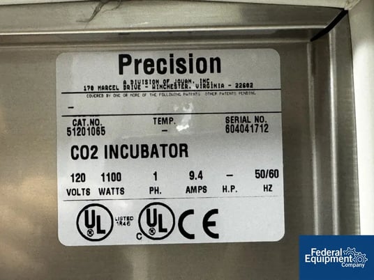 Napco #Precision, CO2 Dual Incubator, 18" x 25" x 16" chamber, Stainless Steel, 120 V. - Image 8