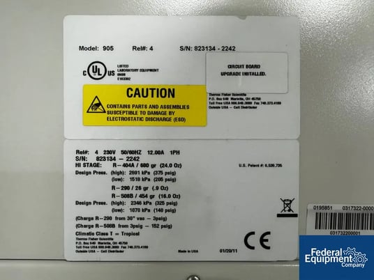 Thermo Scientific #Forma-905, ULT Freezer, 23" x 52" x 25" chamber, 3 shelf, 2 stage, 230 V. - Image 2