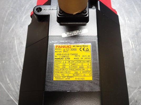 2.8 KW Fanuc #Alpha-12/3000, Servo Motor, 12 Amps, 3000 RPM, 155 V, 2015 - Image 3