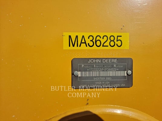 Deere & Co. 332G, Skid Steer Loader, 1133 hours, S/N: 1T0332GMHJF344829, 2019 - Image 6