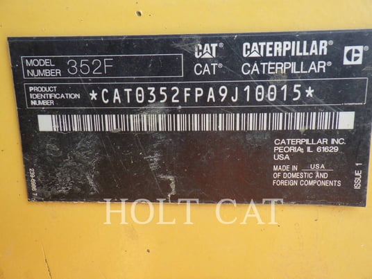 Caterpillar 352FVG, Crawler Excavator, 9627 hours, S/N: A9J10015, 2017 - Image 6