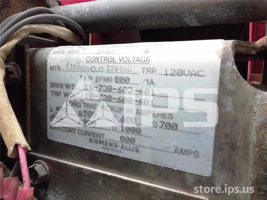 800 Amps Sa Rlf-800 Eo/do 120 Volts AC Control, Static Trip Ii Lsi, 800 Amps Ct, 800 Amps Fuse - Image 5