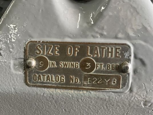 South Bend #22YB, Engine Lathe, 9" swing, 9" swing over cross slide, 20" centers, tailstock - Image 3