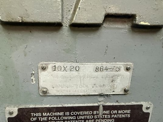 10" x 20" Landis #1R, universal cylindrical grinder, 12" x 1" x 5" wheel, plunge, hydraulic table travel, 1976 - Image 2