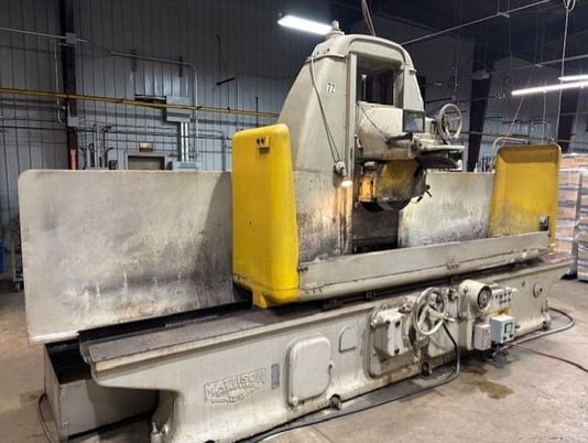 14" x 72" Mattison #14X16X72, horizontal reciprocating table, 20" x 3" wheel - Image 1