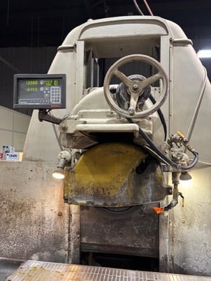 14" x 72" Mattison #14X16X72, horizontal reciprocating table, 20" x 3" wheel - Image 2