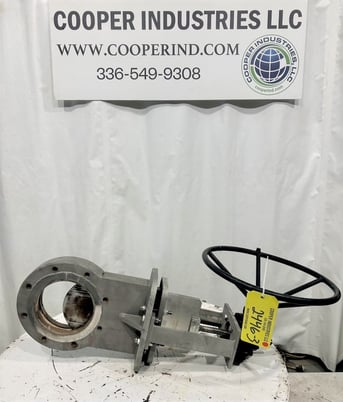 8" Lined Valve Co., manual knife gate, Stainless, right angle wormgear handwheel operator - Image 2