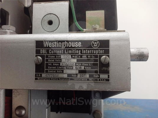 600 Amps, WH Dbl-25 Eo/do 3p 440 Volts AC Close, 120 Volts AC Shunt Trip, Digitrip Rms/r 800 Lsi, 600 Amps - Image 7