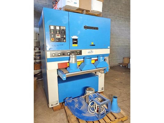 43" x 75" Houfek #Maxx-1100RC, 2 head wide belt sander, 15-45 FPM, 6" diameter contact roll, 2007 - Image 1