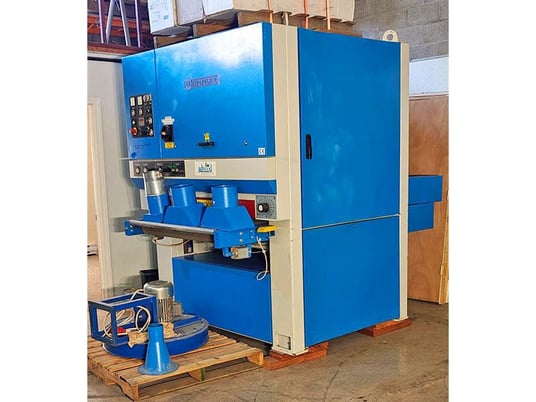 43" x 75" Houfek #Maxx-1100RC, 2 head wide belt sander, 15-45 FPM, 6" diameter contact roll, 2007 - Image 2