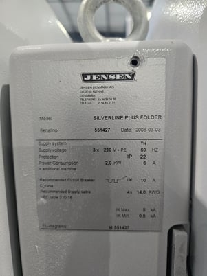 2-Lane Jensen #Silverline-Plus, Cross Folder, w/ stacker conveyor, 128 width, 230 V, 2008 - Image 4