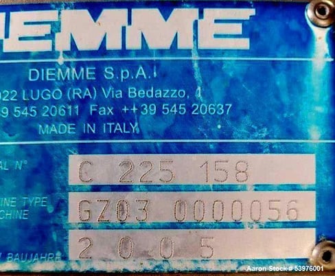 Diemme #Kappa-15, Destemmer Crusher, 8-13 TPH, 304 Stainless Steel, Adjustable Rollers, 2005 - Image 7