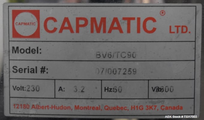 Capmatic Intrepid #F4-A/X-PP-222, Liquid Filler, Plugger & Capping System, 60 BPM, 4-1/2" belt, AB PLC, w/ - Image 4