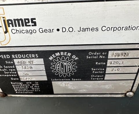 50 HP @ 1150 Input RPM, Chicago Gear #440-HT, 120.00:1 Ratio, 258579, 2.0 service factor - Image 2