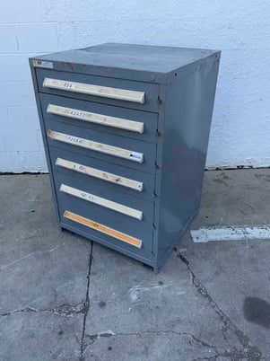 6 Drawer Vidmar cabinet, counter height, 30" W x 27-1/2" D x 44" H - Image 1