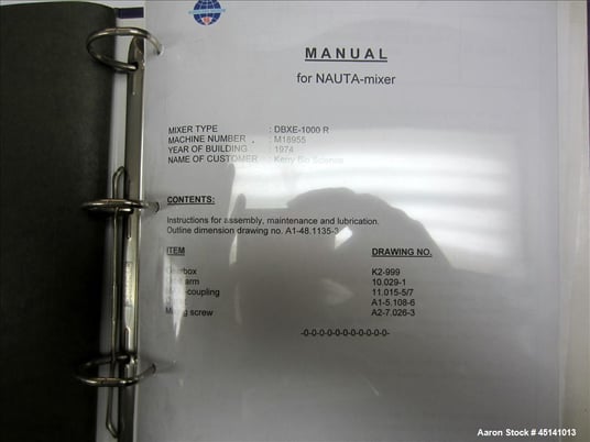 Hosokawa, Vrieco #DBXE-1000R, Nauta Mixer, 304 Stainless Steel, Vortex Gate Valve, 86" x 60" x 16", 1974 - Image 7